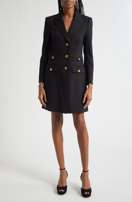 Veronica Beard Walsh Long Sleeve Stretch Wool Blazer Dress In Black