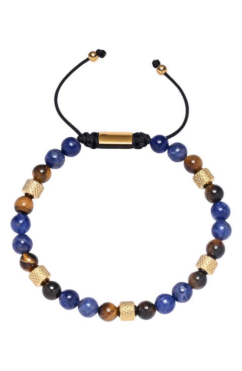 Ezra Semiprecious Stone Beaded Slider Bracelet