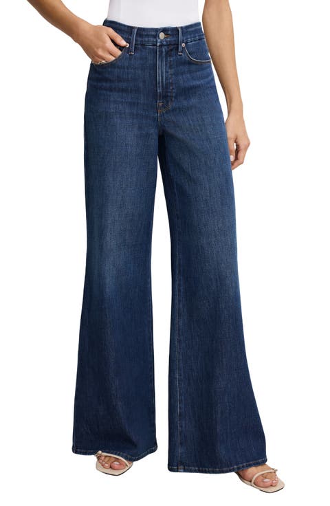 Soft-Tech Good Waist Palazzo Jeans (Indigo977) (Regular & Plus)