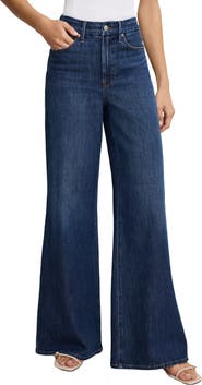 Good American Soft-Tech Good Waist Palazzo Jeans