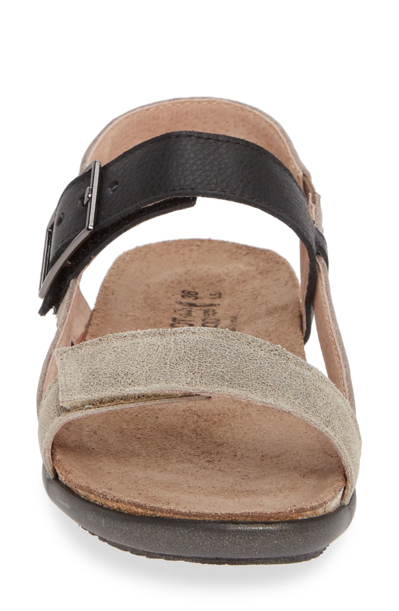 Norah Sandal, Alternate, color, BEIGE/ STONE/ BLACK LEATHER