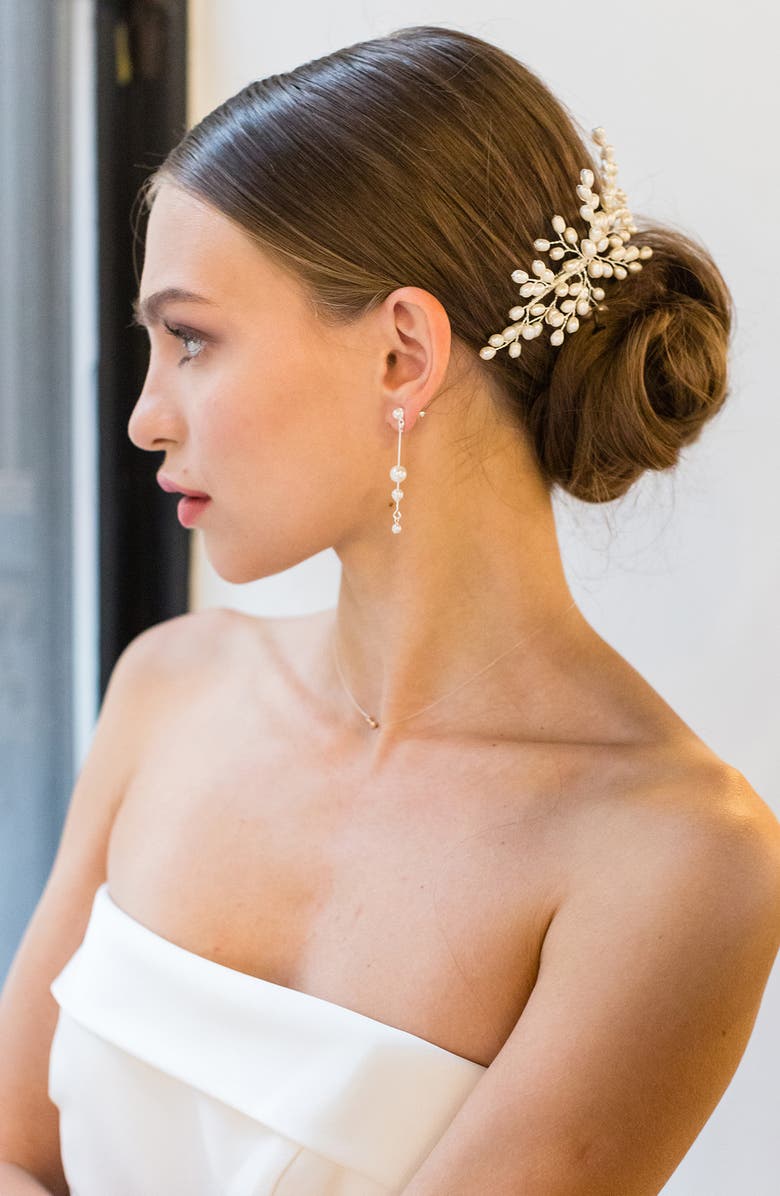 Brides & Hairpins Osanne Freshwater Pearl Comb, Alternate, color, Silver