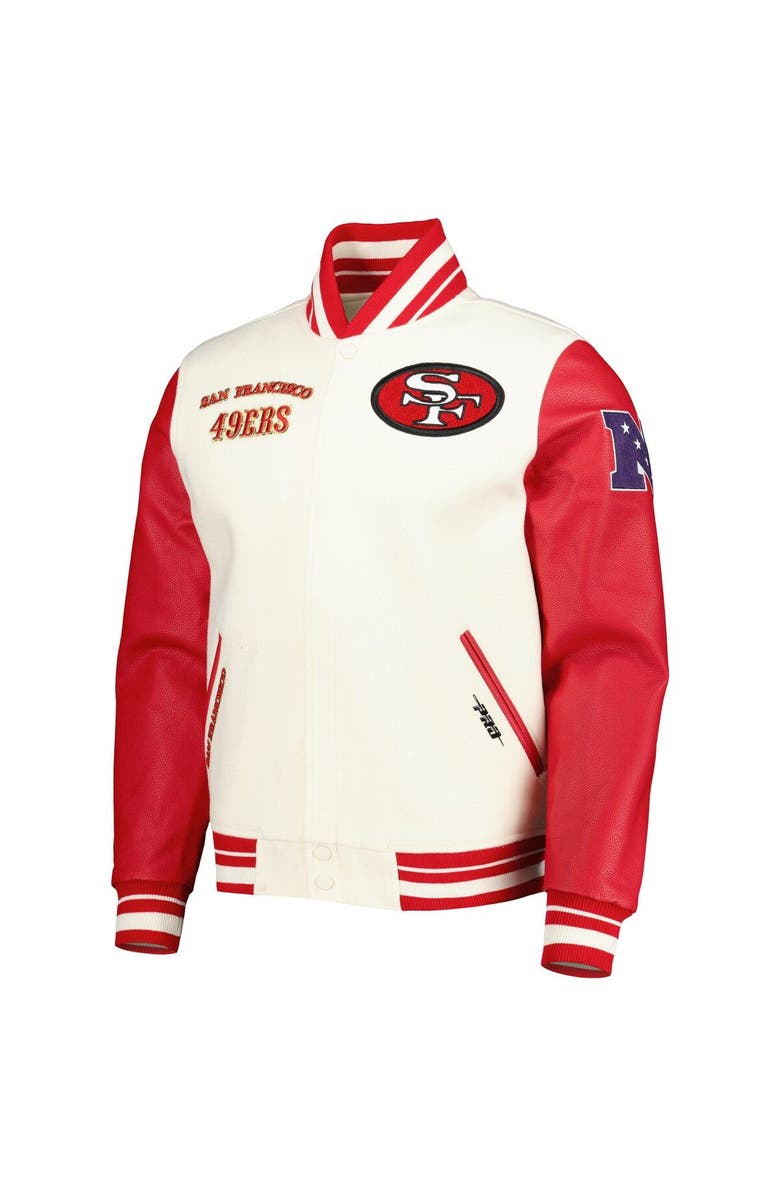 PRO STANDARD Men's Pro Standard Cream San Francisco 49ers Retro Classic Varsity Full-Zip Jacket, Alternate, color, 