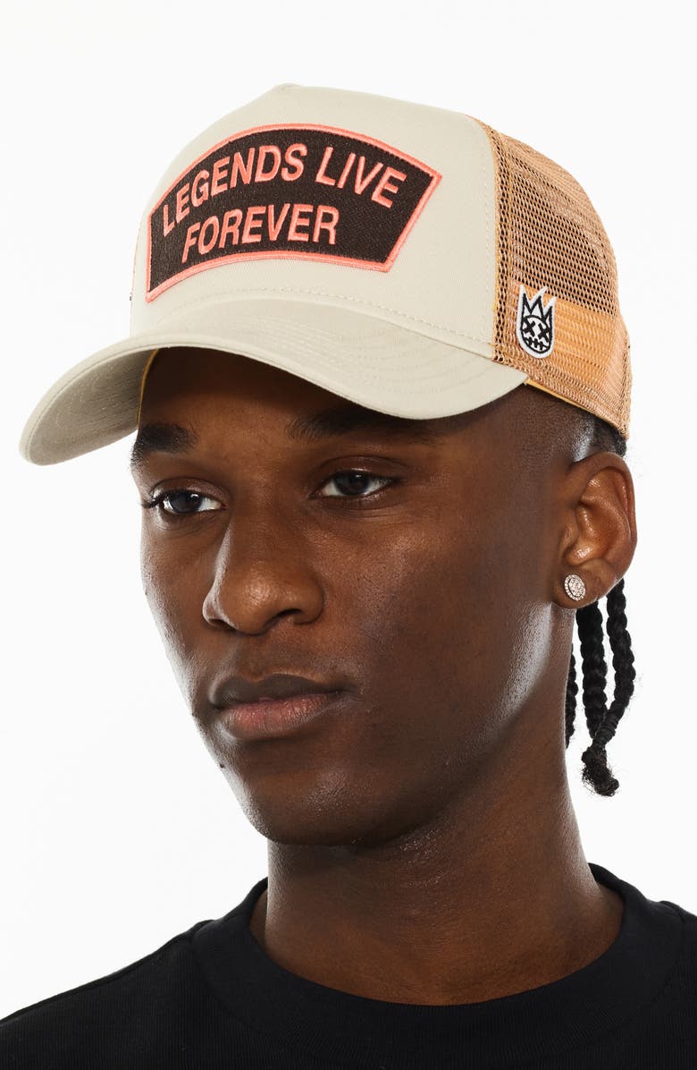 Cult of Individuality Legends Mesh Back Trucker Hat, Alternate, color, White Swan