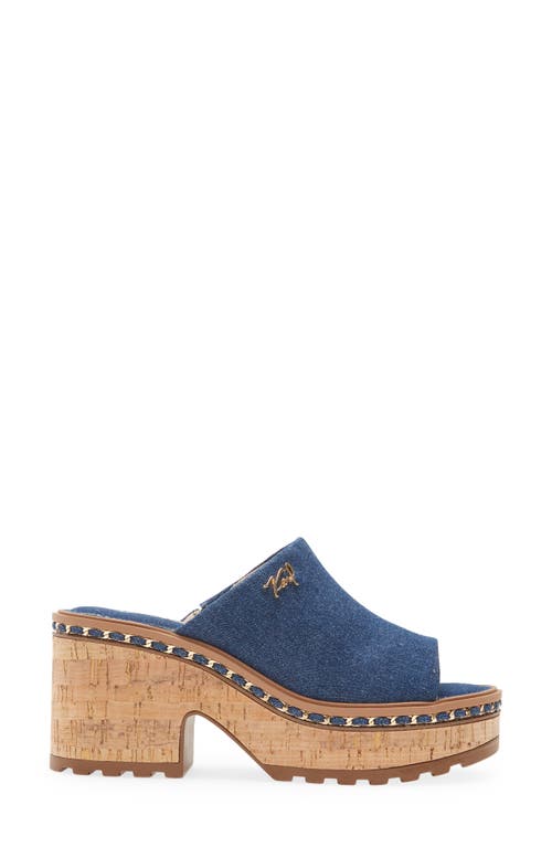 Karl Lagerfeld Women's Clarina Chunky Denim Block Heel Mules In Blue