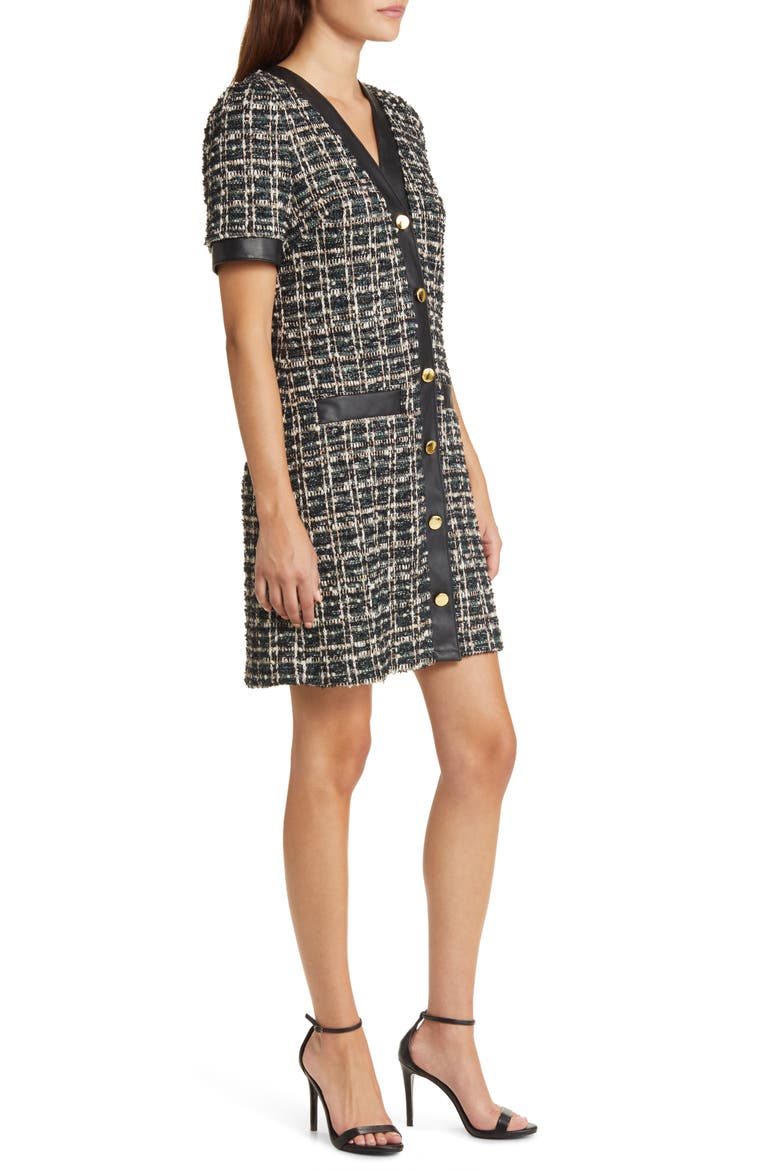 Metallic Tweed Coat Dress, Alternate, color, HUNTER