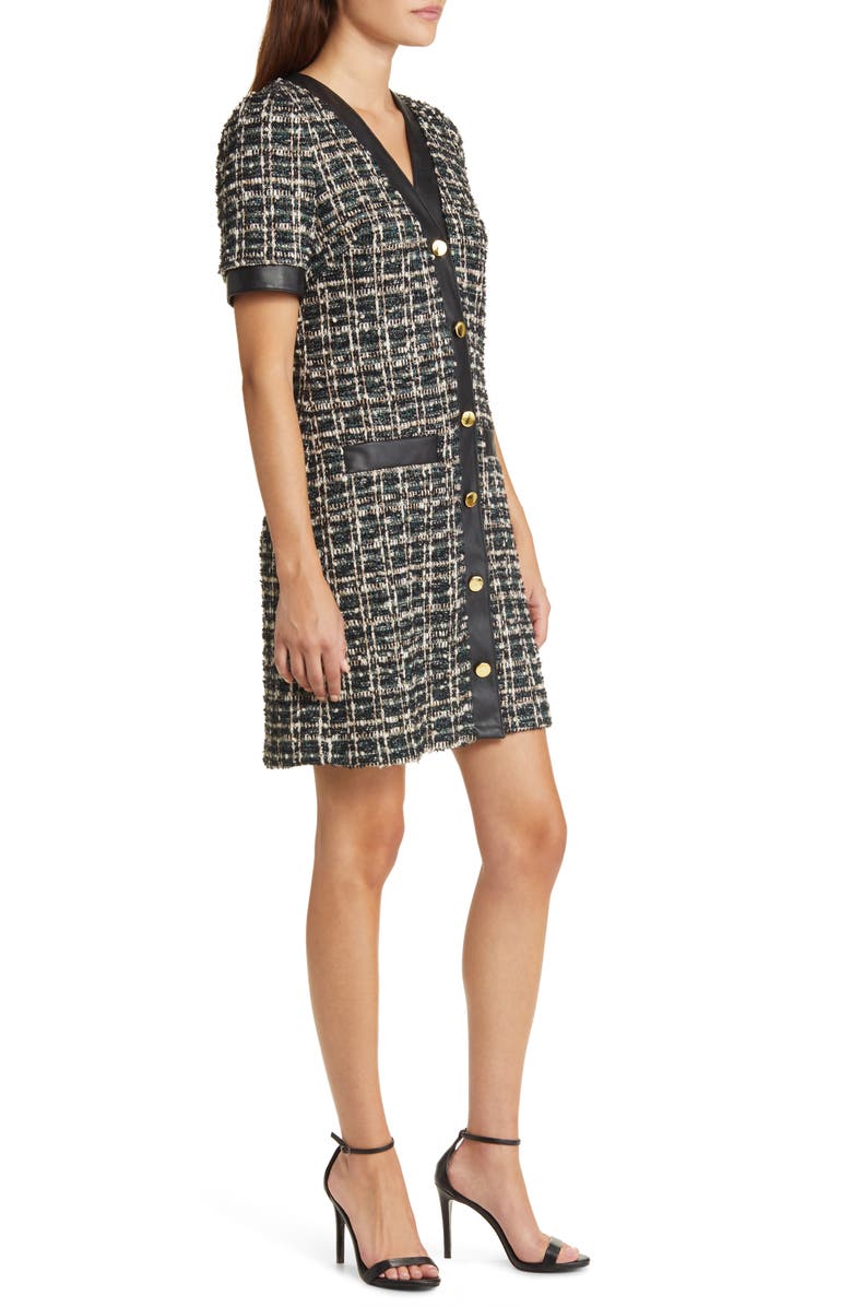 Eliza J Metallic Tweed Coat Dress, Alternate, color,