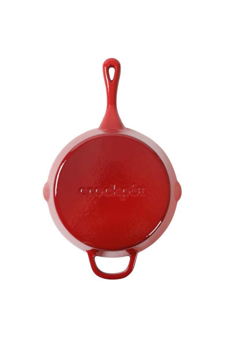 12 Inch Enameled Cast Iron Round Skillet, Alternate, color, Red
