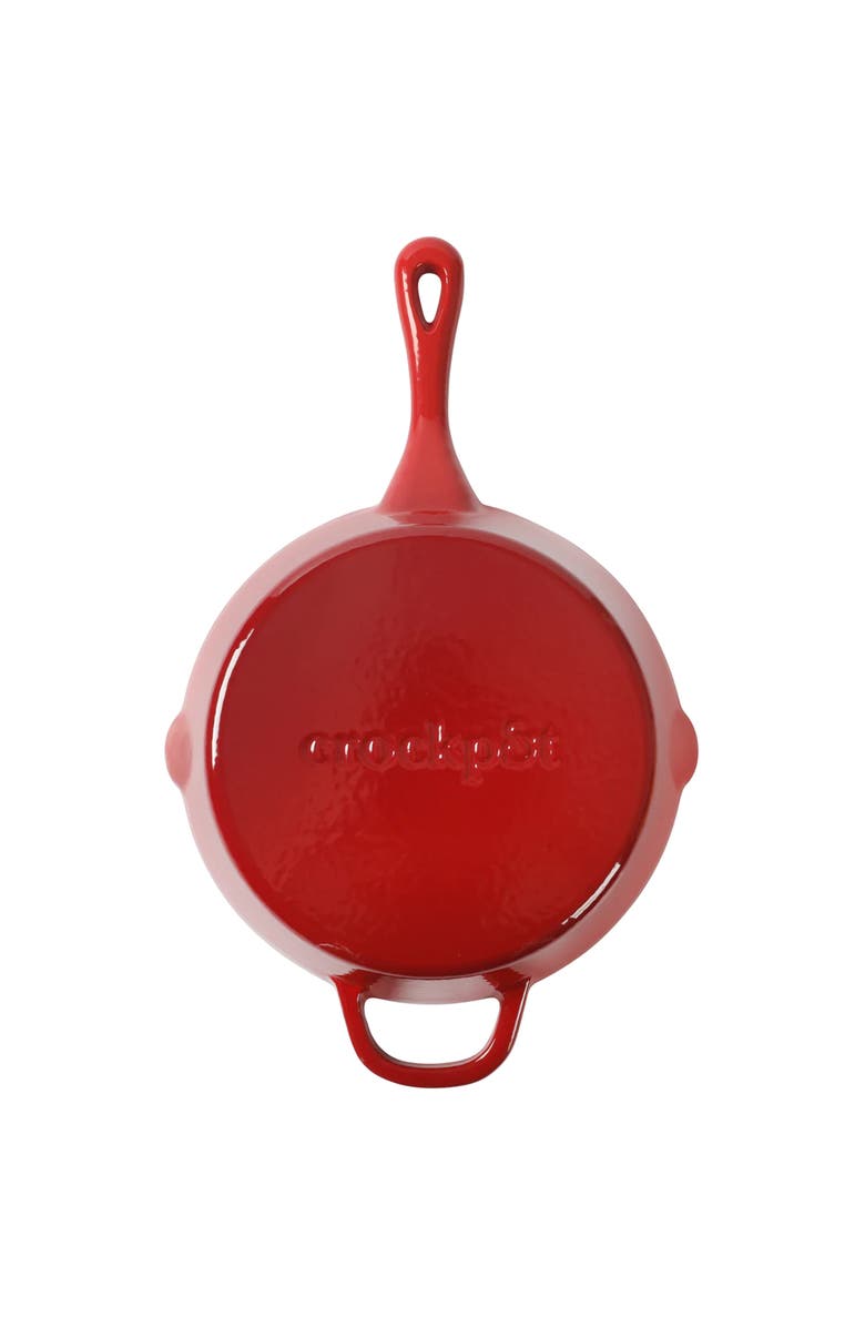 Crock-pot 12 Inch Enameled Cast Iron Round Skillet, Alternate, color, Red