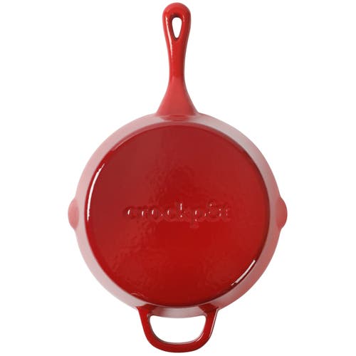 Crock-pot 12 Inch Enameled Cast Iron Round Skillet In Red