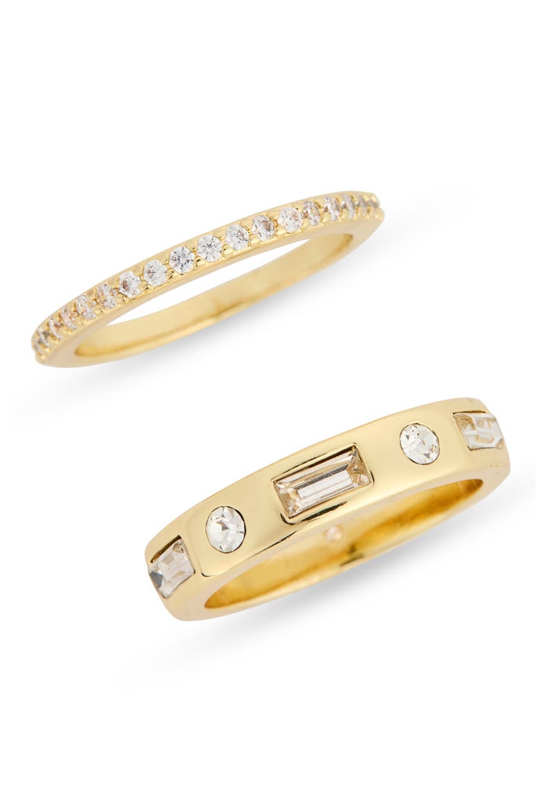 Set of Two CZ Embellished Rings, Main, color, CLEAR/ GOLD