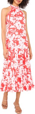 Vince Camuto Print Tie Back Maxi Dress