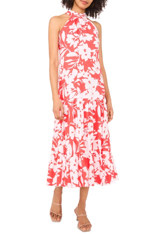 Vince Camuto Print Tie Back Maxi Dress In Multi