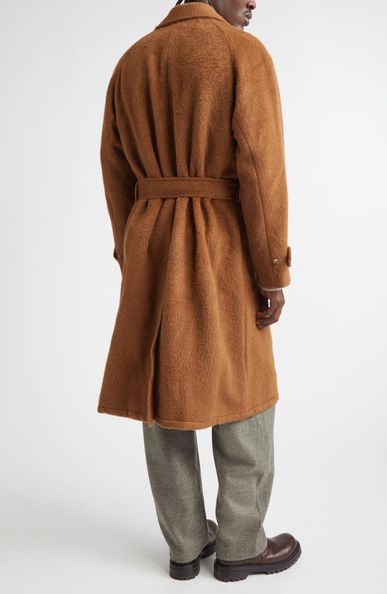 De Bonne Facture Grandad Wool Blend Coat, Alternate, color, Pecan