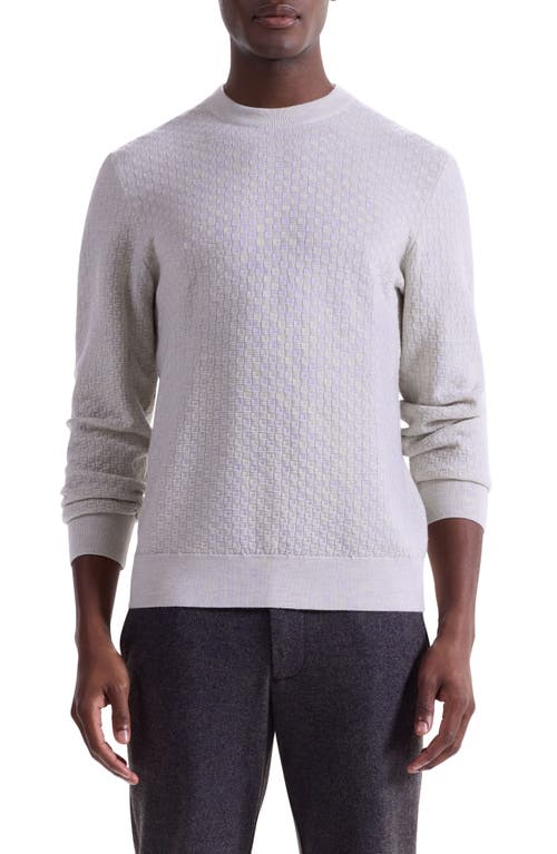 Bugatchi Basketweave Stitch Merino Wool Sweater In Gray