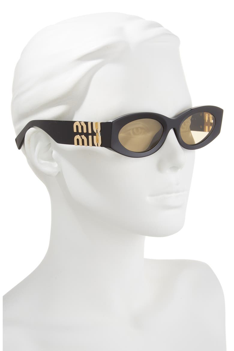 54mm Rectangular Sunglasses, Alternate, color, BLACK / YELLOW