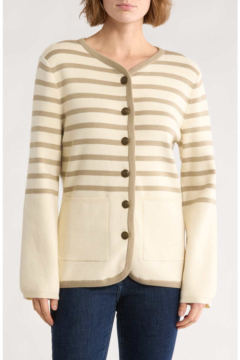 Dee Stripe Long Cardigan, Main, color, TANST
