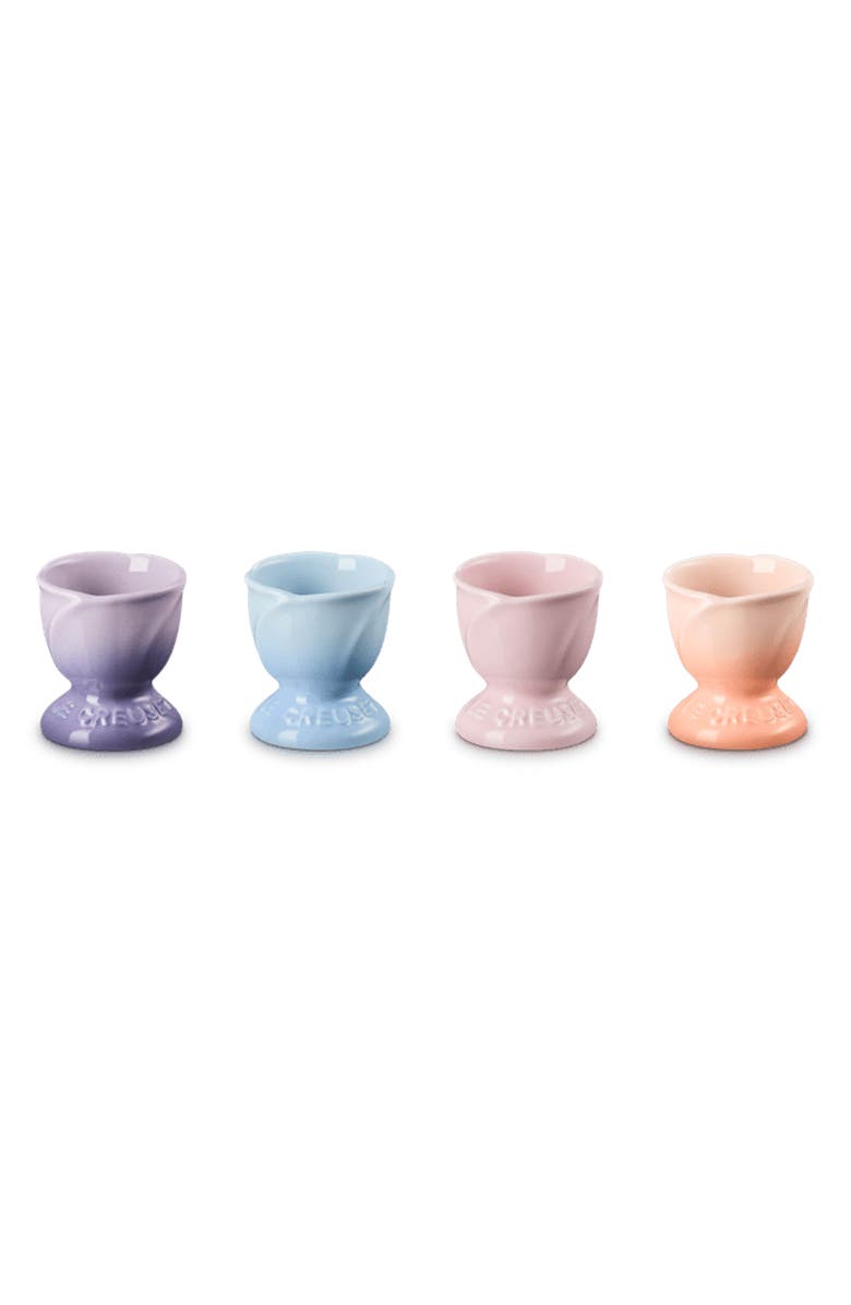 Le Creuset Stoneware Petal Set of 4 Egg Cups, Main, color, Multi Color
