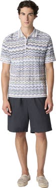 Missoni Cotton Knit Polo Shirt With Chevron Pattern