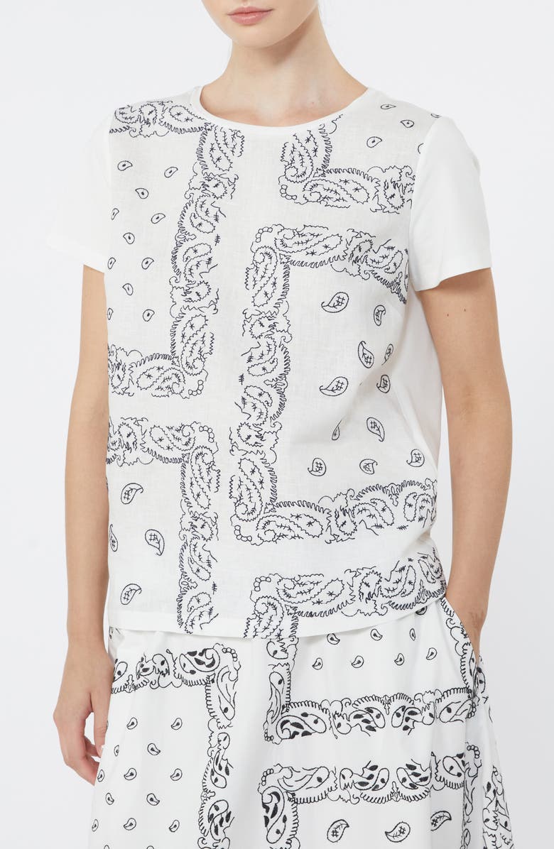 Weekend Max Mara Bandana Print Mixed Media Tee, Alternate, color, 