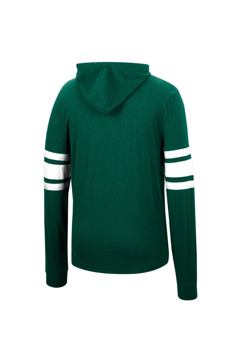 Men's Colosseum Green Michigan State Spartans Lebowski Hoodie Long Sleeve T-Shirt, Alternate, color, Green