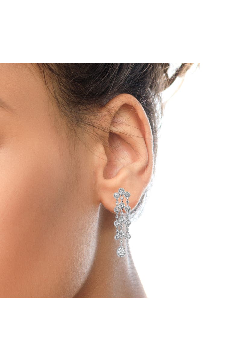 Haus of Brilliance 18K White Gold 4 3/4 Cttw Diamond Waterfall Dangle Earrings, Alternate, color, White