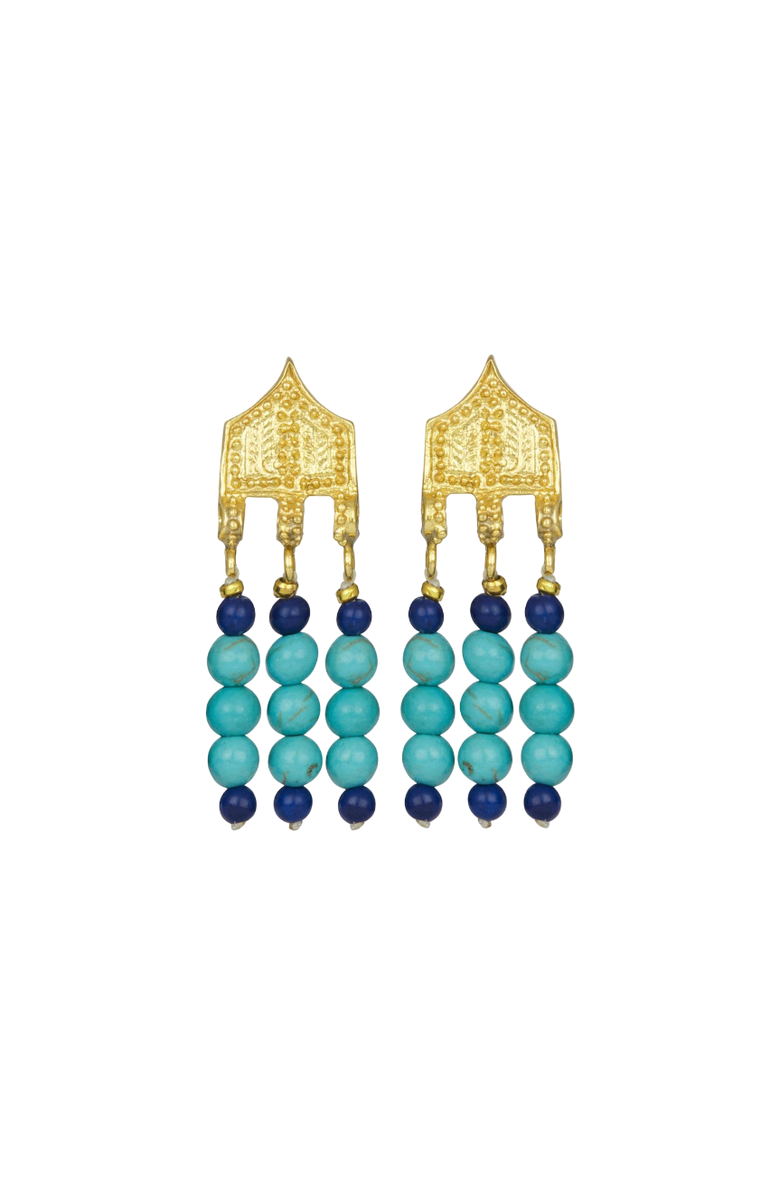 Ottoman Hands Riva Bead Drop Earrings, Main, color, Gold