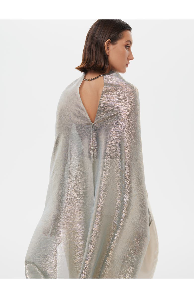 Alas Metallic Silk Blend Party Cape, Alternate, color, Metalic