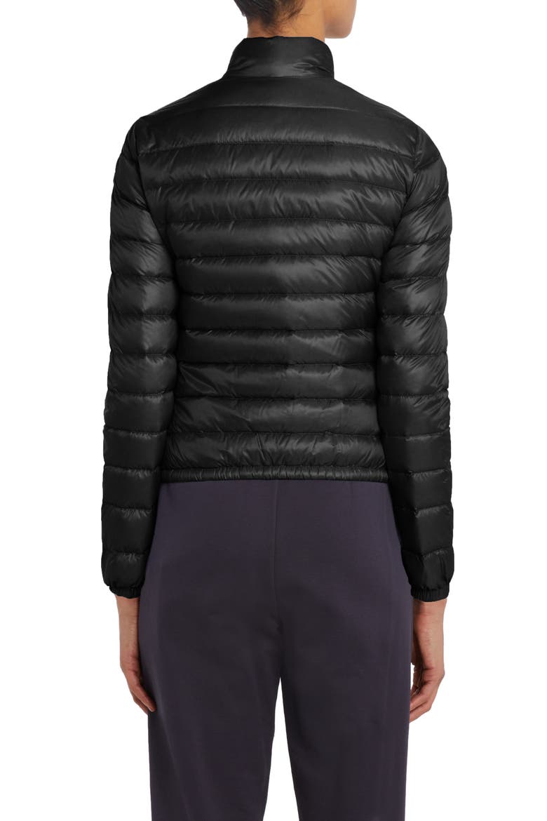 Lans Channel Quilted Down Moto Jacket, Alternate, color, BLACK