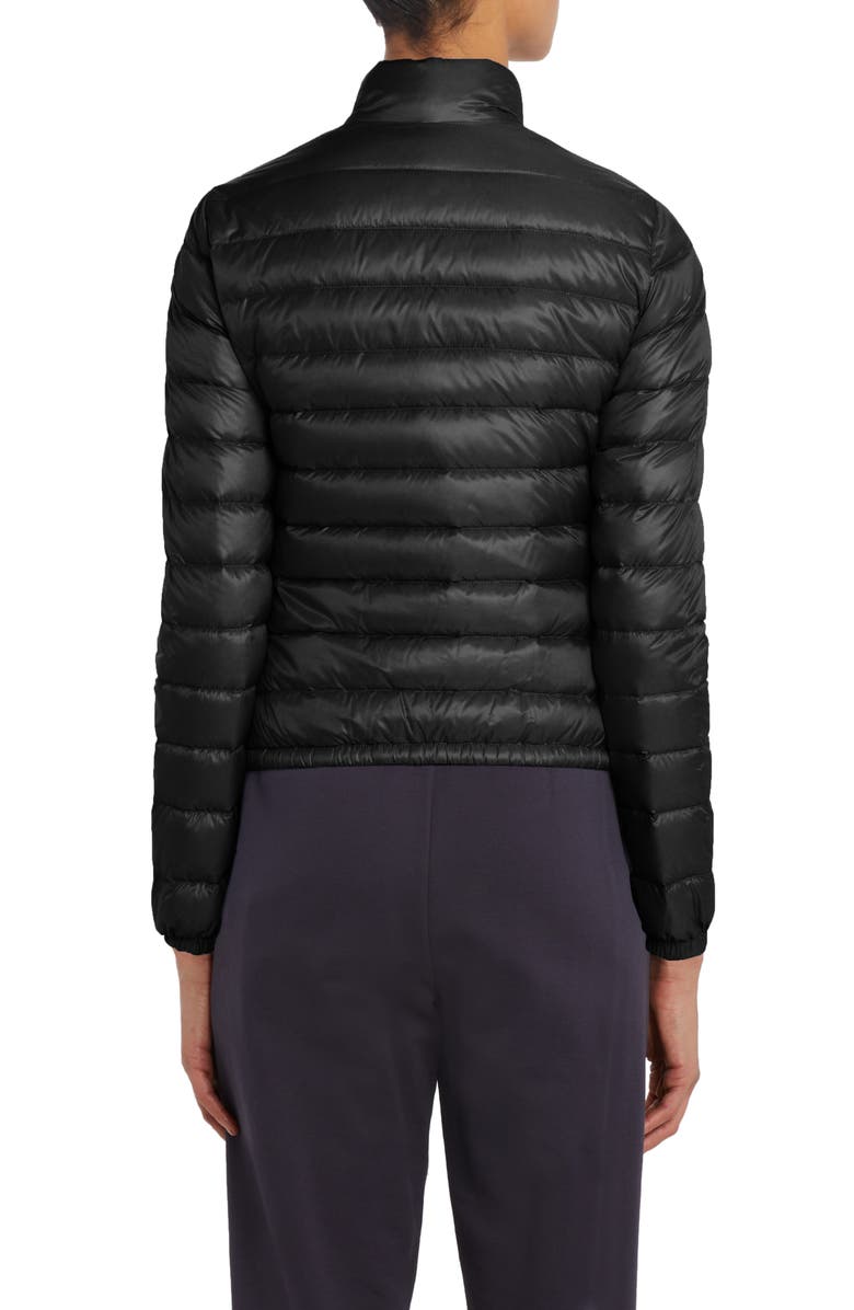 Moncler Lans Channel Quilted Down Moto Jacket, Alternate, color, 