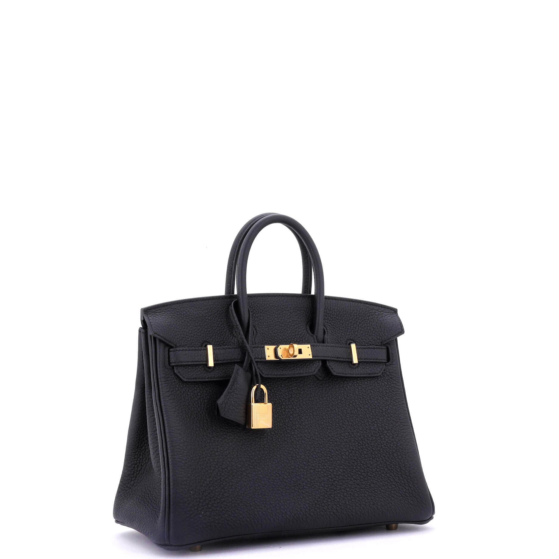 Pre-Owned Hermes Birkin Handbag Black Togo with Gold Hardware 25, Alternate, color, 