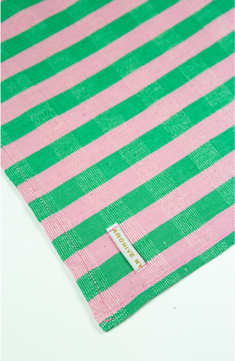 Archive New York Maxine Rainbow Striped Cotton Table Runner, Alternate, color, Green
