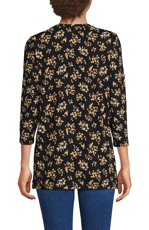 Lands' End 3/4 Sleeve Cotton Supima Tunic In Black