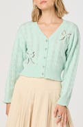 ASTR the Label Kalen Open Knit Bow Cardigan