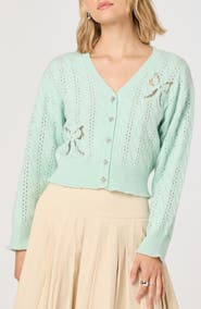 ASTR the Label Kalen Open Knit Bow Cardigan