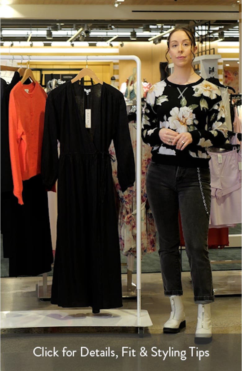 Lauren Long Sleeve Linen Wrap Dress, sales video thumbnail