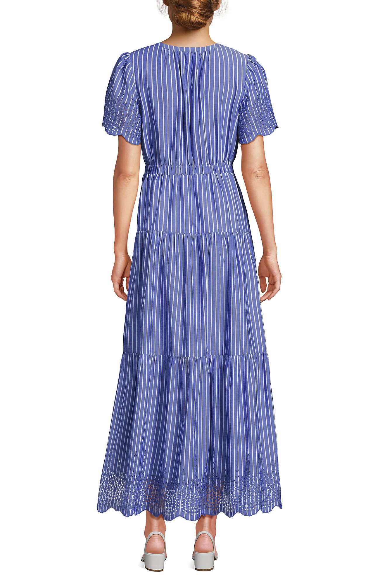 Tiered Cotton Poplin Embroidered Maxi Dress - image 2