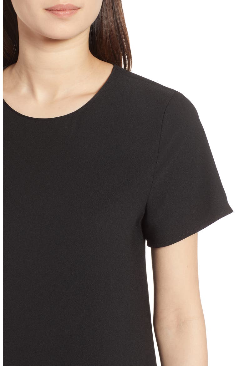 Short Sleeve Ruffle Hem Dress, Alternate, color, BLACK