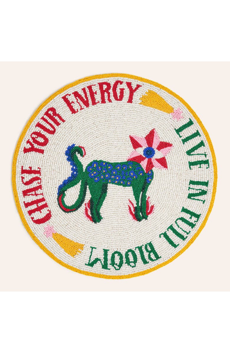 Zsa Zsa Zsu Dadri Beadded Placemat Energy 14 In, Main, color, White