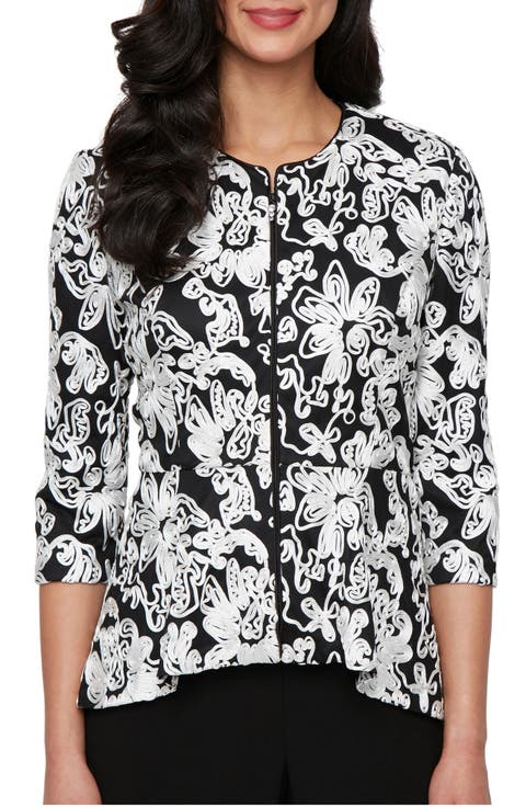 Soutache Peplum Zip Jacket