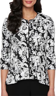 Alex Evenings Soutache Peplum Zip Jacket