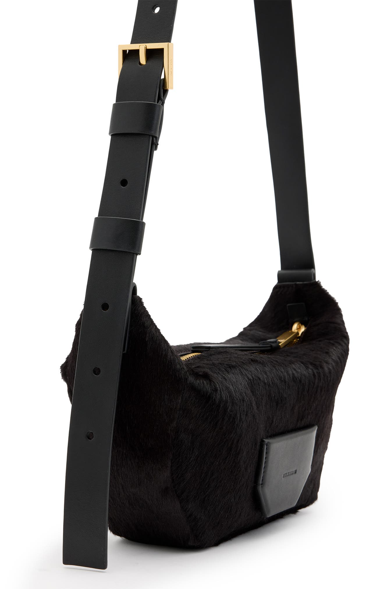 AllSaints Madea Luxury Genuine Calf Hair Crossbody Bag, Alternate, color, 