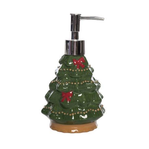 Dolomite Bow Tree Soap Dispenser Ceramic Christmas Decor