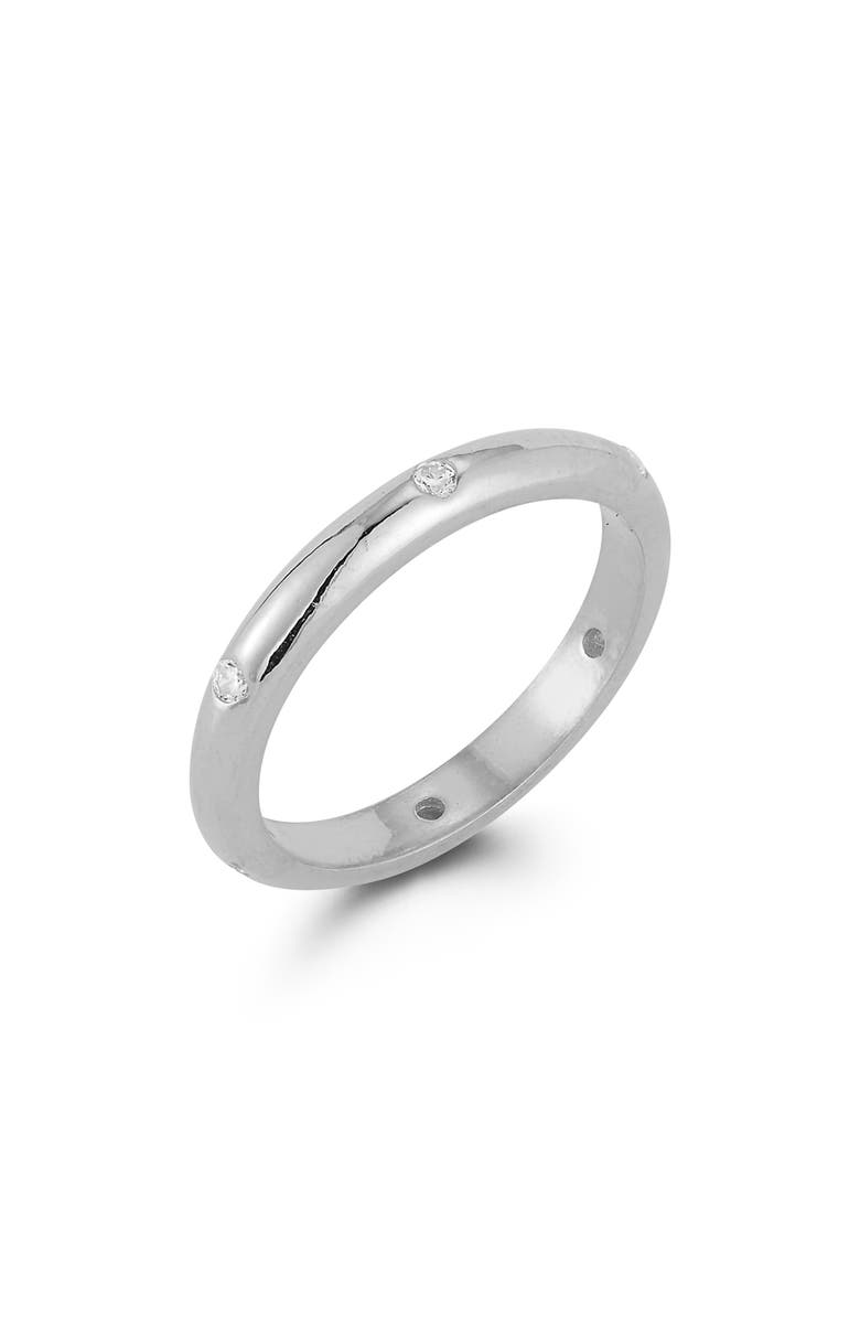 CHLOE AND MADISON Sterling Silver & CZ Band Ring, Alternate, color, 