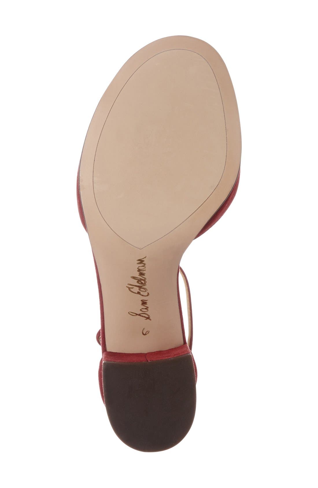 Susie d'Orsay Ankle Strap Sandal, Alternate, color, TANGO RED SUEDE