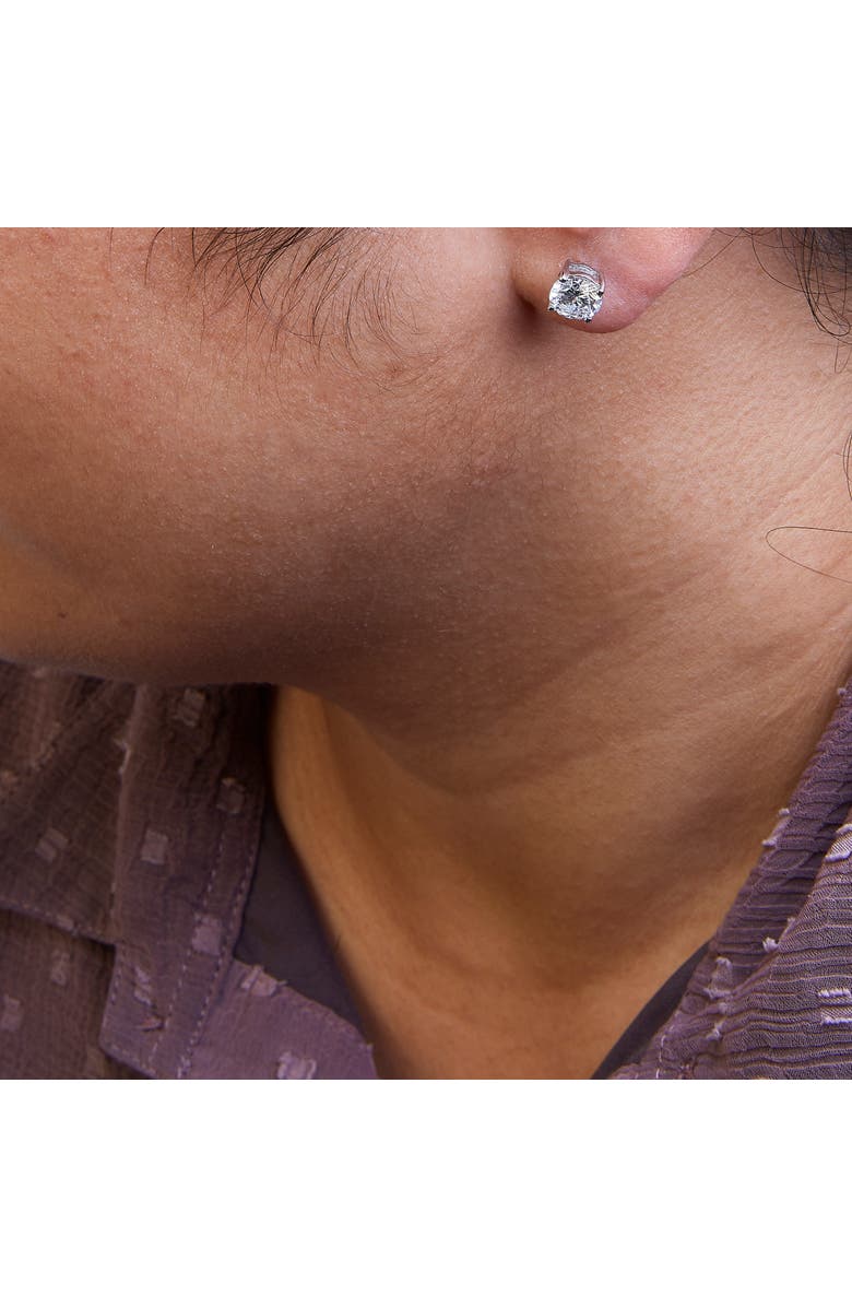 Haus of Brilliance 14K White Gold 2 3/4 Cttw Round Brilliant-Cut Lab Grown Diamond Classic 4-Prong Stud Earrings, Alternate, color, White Gold