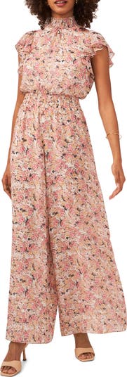 Textured Solid Mock Neck Caftan Jumpsuit main image 0