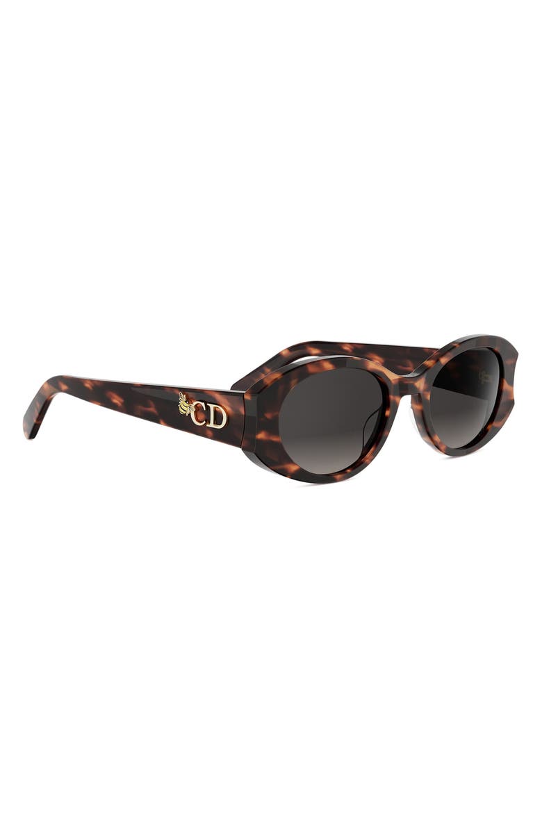 DIOR Glow B3I Gradient Oval Sunglasses, Alternate, color, Red Havana / Gradient Smoke