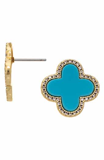 Turquoise Flower Stud Earrings