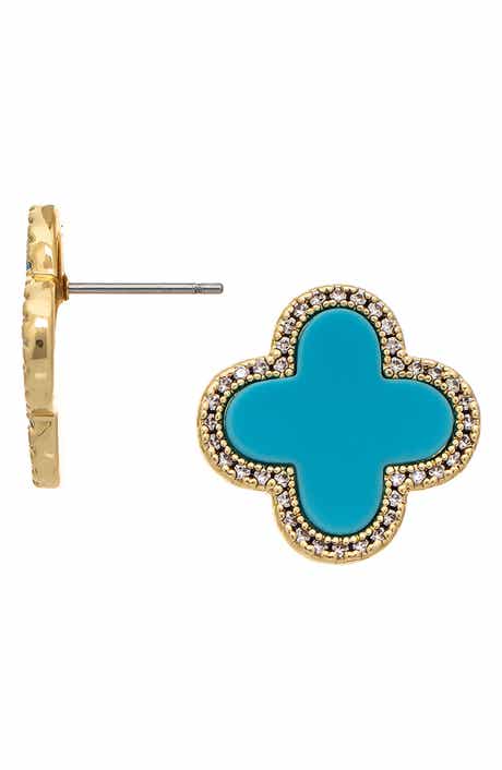 Turquoise Flower Stud Earrings